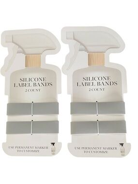 Silicone Label Bands – Light Gray (2 Pack) – Writable Reusable Bottle Bands